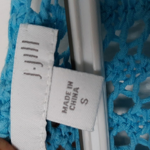 J.Jill Open Crochet Sweater 3/4 Sleeve Pullover Knit Tunic Open Stitch Top sz S - Picture 5 of 6